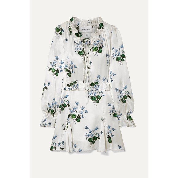 Les Reveries Ruffle Picnic Mini Dress Blue Daffodil - Picture 4 of 5